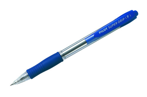 Ручка шар масляная Pilot автомат,корп.син. Super grip bpgp-10r-f, с рез.упором 0.32мм,синяя (4902505154669)