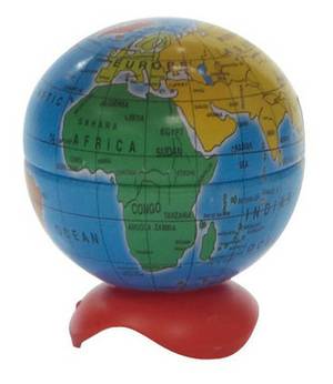 PENCIL SHARPENER - GLOBAL MAP - ONE HOLE PACK OF TWO SHARPENERS