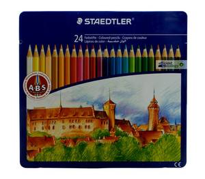 Noris Club 145 CM24 Colouring Pencils in Castle Design Tin - Assorted Colours (Pack of 24)