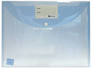 Document Bag F/S Blue with Card & Button