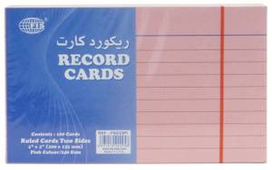 Record Card 5X3 Pink 240 Gsm 100 Sheets