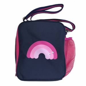 Tinc Lunch Bag with Carry Handle - Navy/ Pink