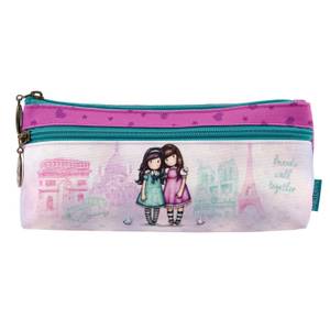 Santoro Gorjuss Cityscape Zipped Pocket Pencil Case - Friends Walk Together