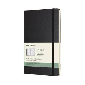 Moleskine 12M 2019 Weekly Large Planner - Black, Hard Cover