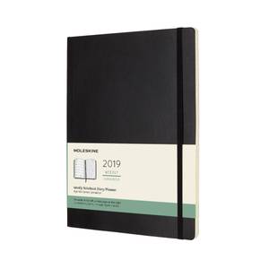 Moleskine 12M 2019 Weekly XL Planner - Black, Soft Cover