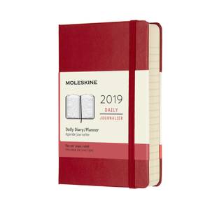 Moleskine 12M 2019 Daily Pocket Planner - Red, Hard Cover
