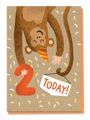 Stormy Knight 2nd Birthday Card - Monkey (KIDB2)