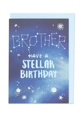 Raspberry Blossom Brother Have A Stellar Birthday Card (DRM12)