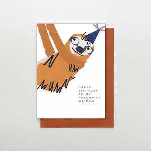 Stop the Clock Favourite Weirdo Birthday Card - Sloth (SC23)