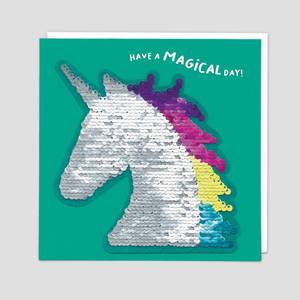 Redback Cards Have A Magical Day Unicorn Sequin Card (SQ01)
