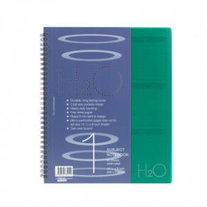 H2O Quarto 1 Subject Nb 10.5X8 Inches 80 Sheets