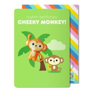 Pango Birthday Monkey Magnet Card Hj17