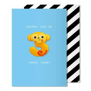 Pango Age 3 Monkey Magnet Card Njm11