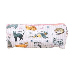 Milly Green Curious Cats Pencil Case - 100% Recycled Cotton