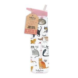 Milly Green Curious Cats Drinks Bottle 750ml - Corn Starch (PLA) & BPA Free Mg2687