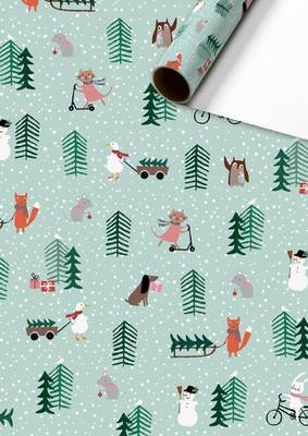 Stewo Christmas Roll Wrapping Paper - Josefina (Mint)
